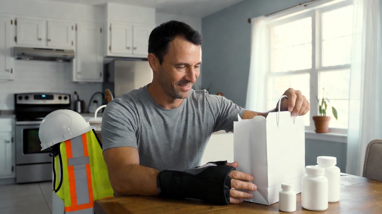 Injured worker receiving workers' compensation medication delivery at home in Texas